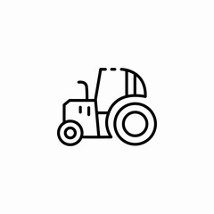 classic farm tractor icon sign vector