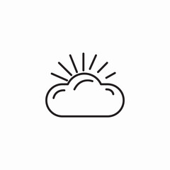 cloud sun weather icon sign vector