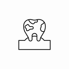 damaged decayed tooth icon sign vector