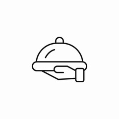 hand serving food icon sign vector