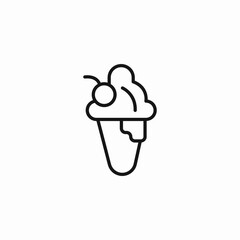 melting ice cream icon sign vector
