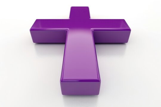 minimal 3d purple cross sign isolated on plain white background, no shadow, clean geometric design for digital cancel or close icon, futuristic concept for branding or interface mockups - Powered by Adobe