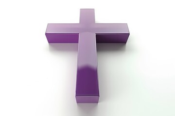 Obraz premium purple cross mark symbol in 3d render isolated on solid white background, minimal glossy error sign for web interface, reject or close button icon, futuristic design element for modern branding