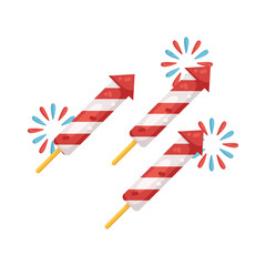 Fototapeta premium Illustration of Red and White Fireworks
