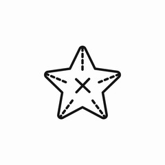 starfish icon with cross icon sign vector