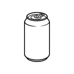 Simple line drawing of a blank soda can