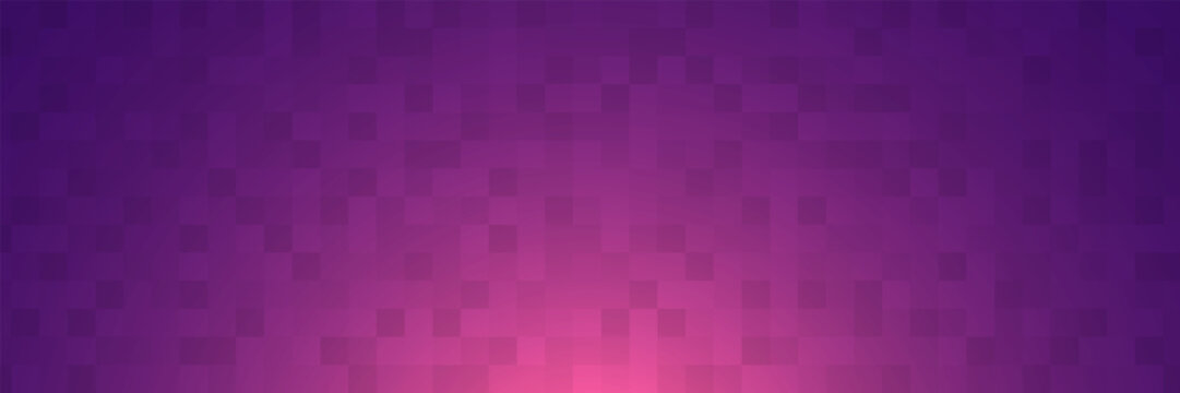 Pixel background. Abstract gradient texture. Digital square pattern. Color geometric mosaic. Game wallpaper with smooth tiles. Purple design template. Vector illustration.