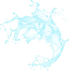 Obraz premium Blue water splash isolated on transparent background 3