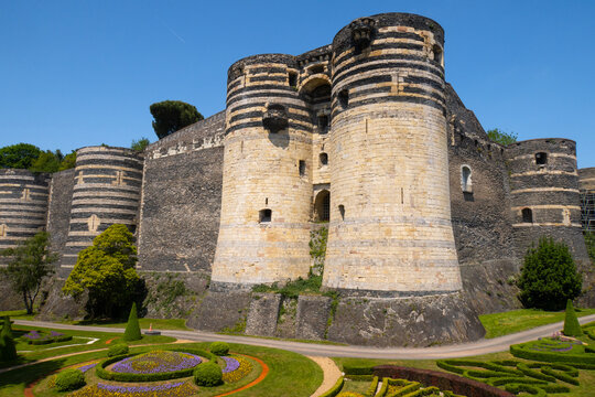 Castle of Angers in the Loire Valley, France. An emblematic monument of the city