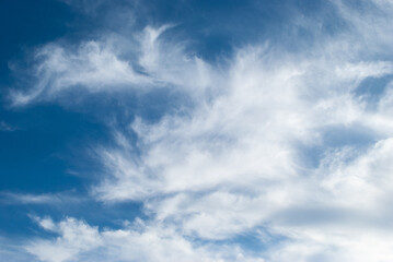 white clouds in a soft blue sky