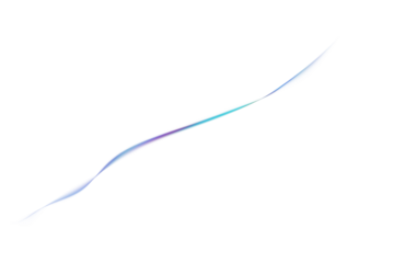 Abstract colorful ribbon wave isolated on transparent background — elegant flowing gradient line with smooth curve in blue, purple and cyan tones, futuristic light stream for modern design, motion, or