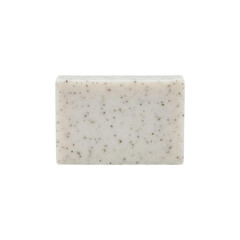 Natural handmade soap bar isolated on transparent background, top view