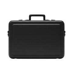 Black briefcase isolated on transparent background for business or travel use