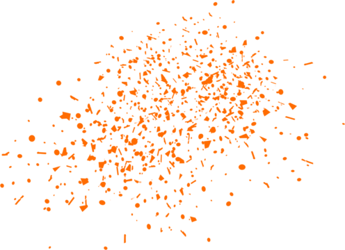 Orange paint splatter texture isolated on transparent background 4