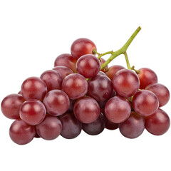 Bunch of fresh red grapes isolated on transparent background for healthy eating