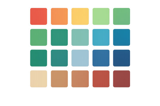 Color palette featuring a vibrant grid of rounded squares, showcasing a spectrum of hues for creative design