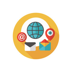 set of colorful globe icons