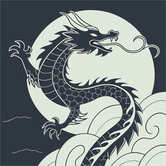 dragon tattoo vector illustration