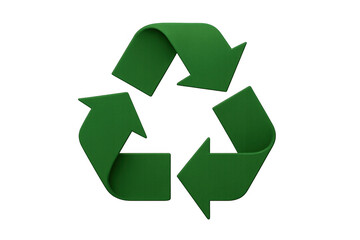 Fototapeta premium Green 3d rendering of recycling symbol representing environmental sustainability and eco-friendly practices on transparent background