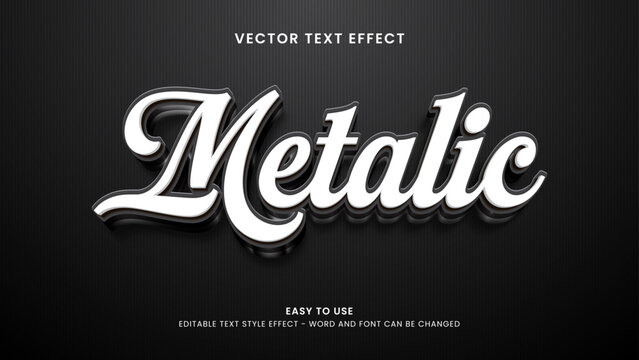metalic editable text effect 3d