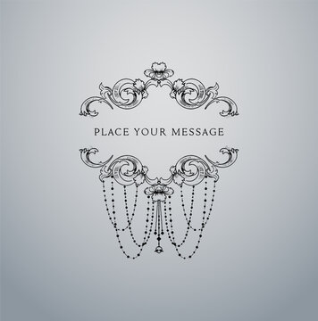 Vintage wedding Wreath Vector