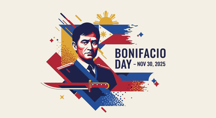 Celebrate Bonifacio Day with this vibrant tribute to Filipino heritage, perfect for cultural events and patriotic displays honoring national heroes and the spirit of independence