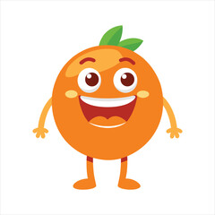 Cute Cartoon Orange Character Vector Illustration
