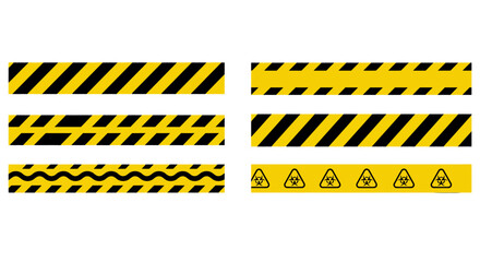 Caution tape hazard stripes for warning signs a yellow and black graphic asset for danger and safety suitable for web design and presentations.