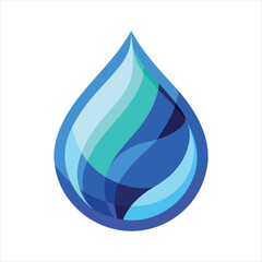 Elegant Blue Water Drop Design Vector Illustration