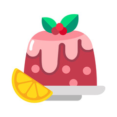 A flat style icon of christmas cake pudding