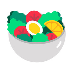 A flat style icon showing healthy food