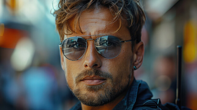 A fit and sporty police officer stands alert, exuding strength, agility, and professionalism, ready to serve and protect with confidence and authority.
