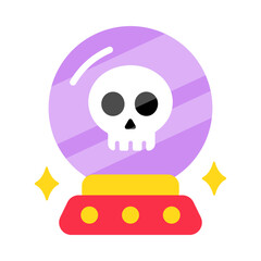 A flat style icon showing a crystal ball