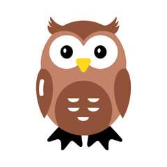 A flat style icon showing an owl