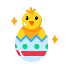 A flat style icon showing easter chick
