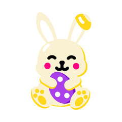 A flat style icon depicting easter rabbit