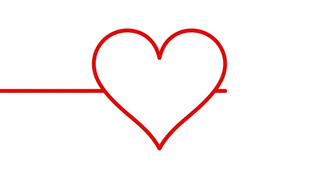 Red line heart 4k animation