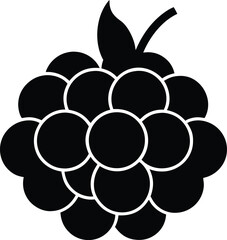 Blackberry Fruit Vector Silhouette Icon: Berry Design for Summer Treats and Healthy Eating Concepts