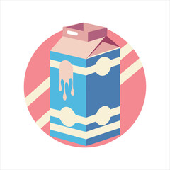 Fresh Milk Packaging Logo and Icon Vector