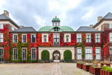 facade of the royal danish academy of fine arts in copenhagen, denmark