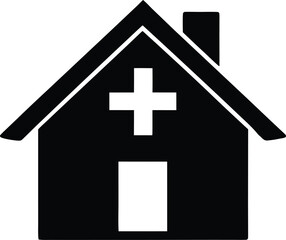 Fototapeta premium Hospital Vector Graphic: Clean Medical Facility Symbol for Healthcare and Emergency Concepts