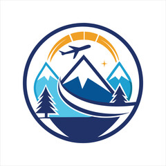 Globe and Airplane Travel Logo Vector Design