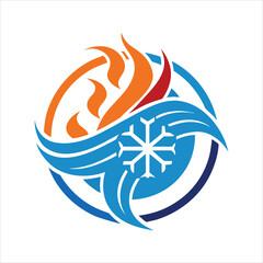 Heating and Cooling Business Logo Vector Design
