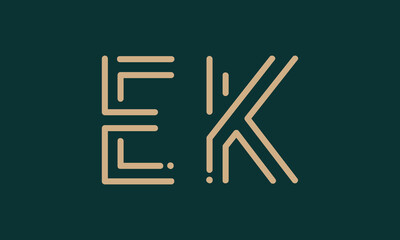 EK E ek initial logo | initial based abstract modern minimal creative logo, vector template image. luxury logotype logo, real estate homie logo. typography logo. initials logo