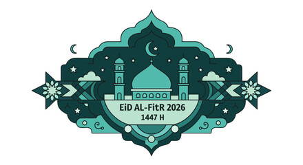 Eid Al Fitr 2026 Islamic Celebration Mosque Design.