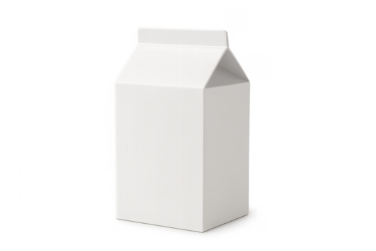 Blank white milk carton box mockup packaging