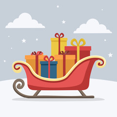 christmas gift box with snow