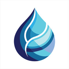 Modern Blue Water Drop Logo Design Vector
