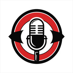 Modern Microphone Icon for Podcast Branding