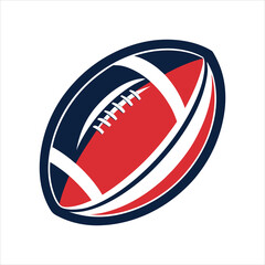 Modern Rugby Ball Silhouette Logo Template Vector